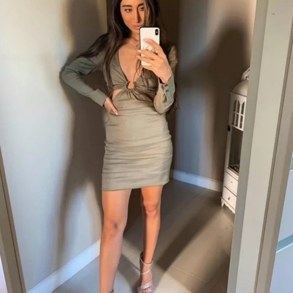 Zara * Cut Out Linen Blend Mini Dress Size S - Picture 12 of 16